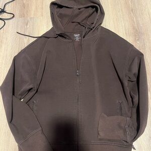 Old Navy Brown Zip-Up Hooded Sweatshirt